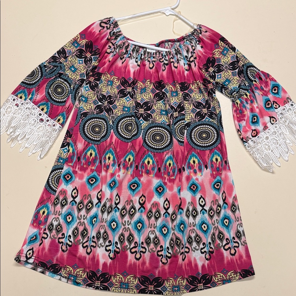 WinWin Multicolor Boho Short Sleeve Top